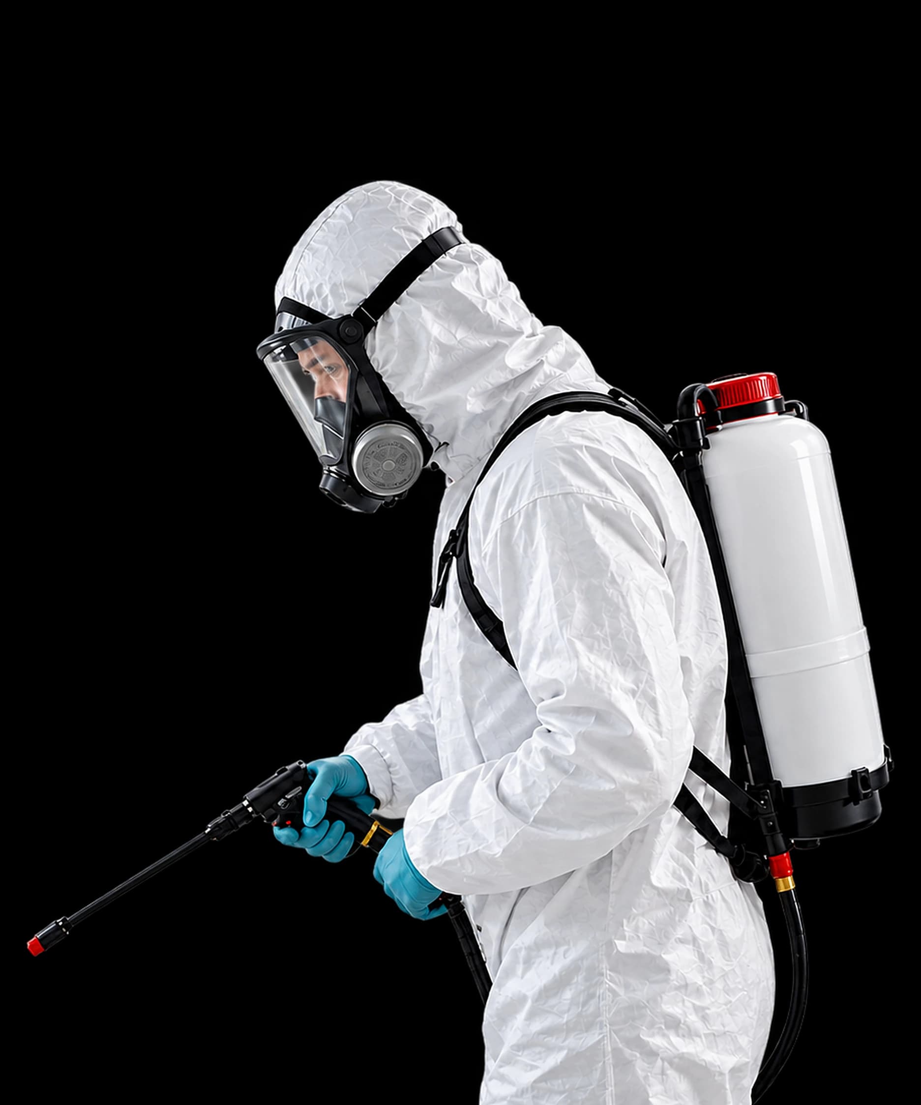 Técnico de MAC Servicios Ambientales fumigando un ambiente en Rosario